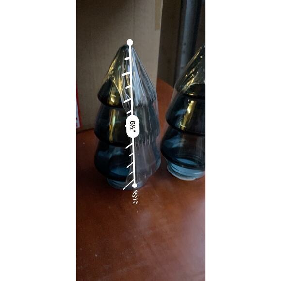 Target Bullseye 6” Blue Glass Christmas Trees Set Of 2 New - Picture 2 of 3